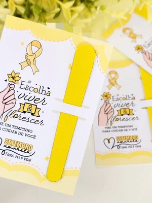 Card com mini lixa- setembro amarelo