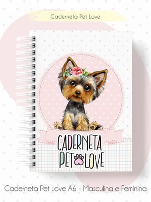 Caderneta pet cachorro cãozinho personalizada fêmea
