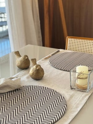 Kit 12 capas sousplats chevron café