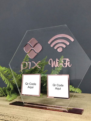 Placa qr code pix e wifi