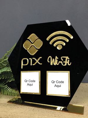 Placa qr code pix e wifi