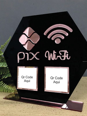 Placa qr code pix e wifi