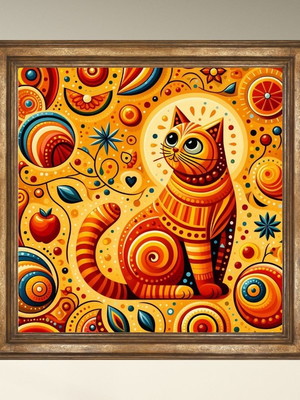 Gato ruivo 0007 | arte digital | quadro