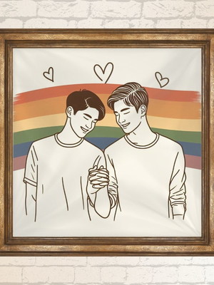Anime gay love 0002 | arte digital | quadro