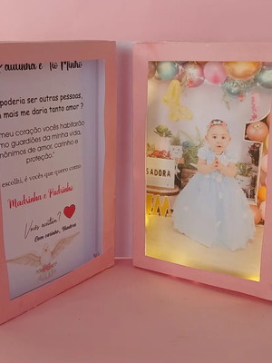 Convites- caixa livro convites padrinhos de batismo com led