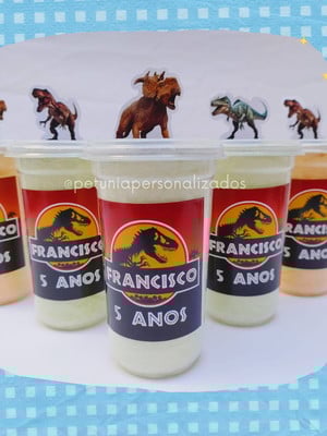 Algodão doce no copo - jurassic park/dinossauro
