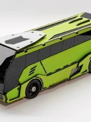 Ônibus urbano miniatura 3d corte à laser em mdf