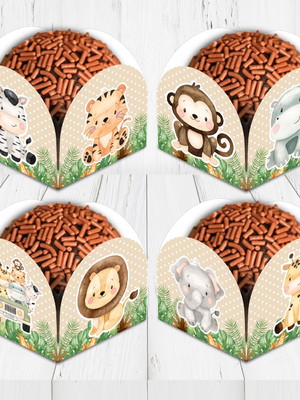 100 forminhas para doces festa safari baby