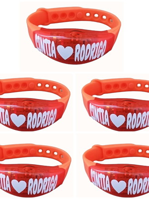 10 pulseiras luz de led personalizadas para casamento