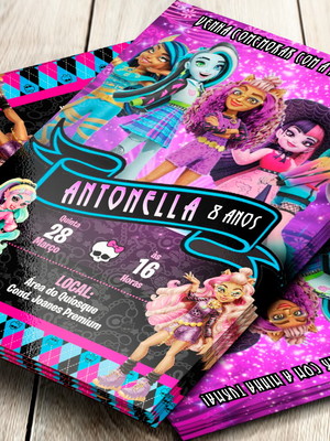 Convite impresso monster high