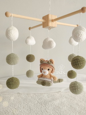 Mobile urso aviador crochê amigurumi