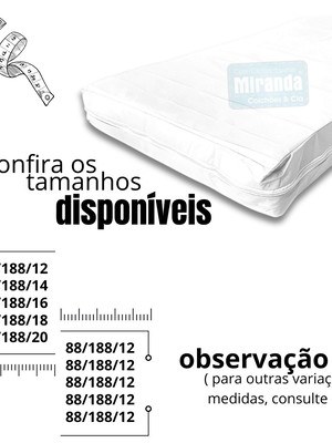 Capa impermeável colchão solteiro zíper - branca