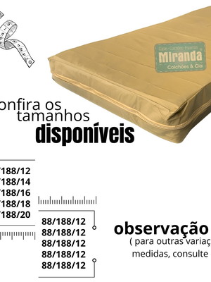 Capa impermeável colchão solteiro zíper - bege