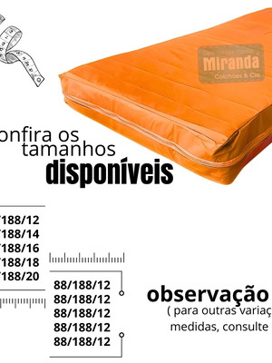 Capa impermeável colchão solteiro zíper - laranja