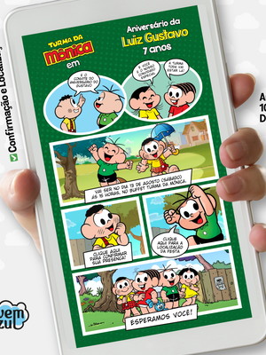 Convite digital interativo cebolinha - turma da monica