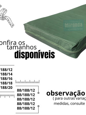 Capa impermeável colchão solteiro zíper - verde oliva