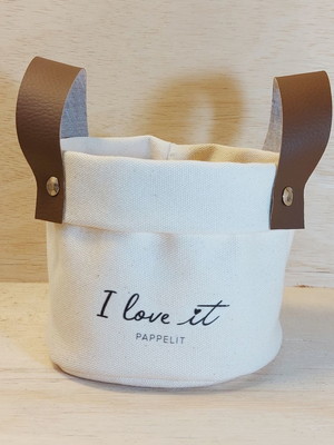 25+ cesto de lona mini 12x14cm i love it - sua logo