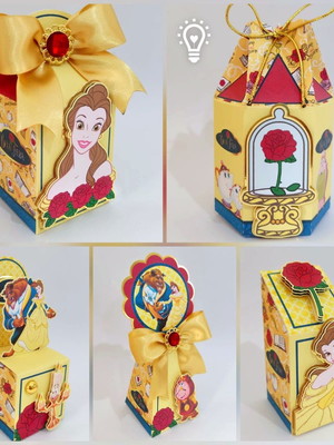 Personalizados a bela e a fera 40 caixas - kit festa básicos
