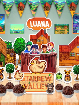 Stardew valley fazenda video game kit festa decoracao