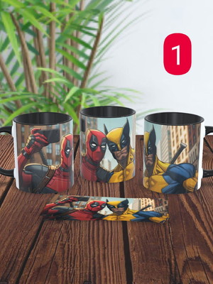Caneca geek deadpool e wolwerine