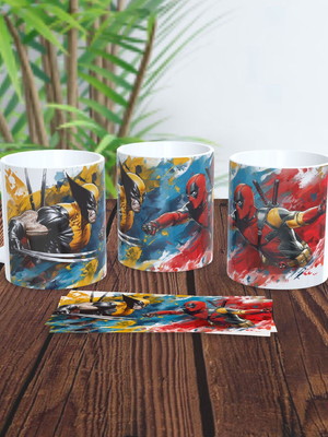 Caneca geek deadpool e wolwerine