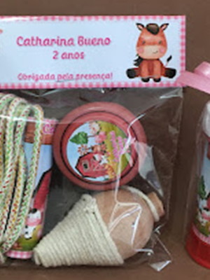 Kit pião corda ioiô e bolinha de sabão fazendinha