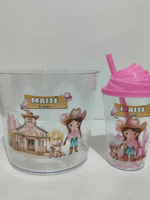 Kit pipoca com twister 300ml cowgirl