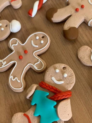 Kit com 5 gingerbreads - enfeite para árvore de natal