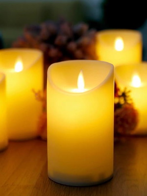 Vela decorativa led 10cm efeito chama quente cor amarelo