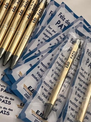 Kit cartela personalizada e caneta dia dos pais