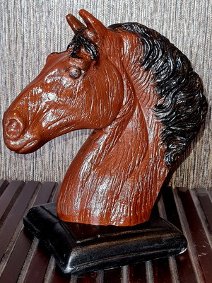Cavalo busto hipismo fazenda estátua decoração 20cm premium!
