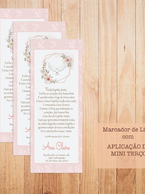 Marcador livro crisma com mini terço