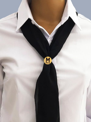 Anel para lenço de uniforme personalizado de metal com logo