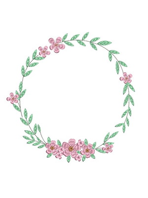 Matriz de bordado - moldura floral 6