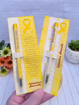 Cartão com caneta- setembro amarelo