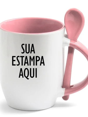 Caneca com colher personalizada