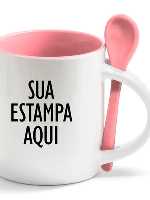 Caneca com colher personalizada