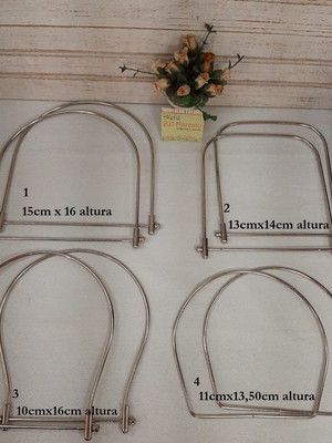 Alça para bolsa de metal formato diversos 1 par leia descr