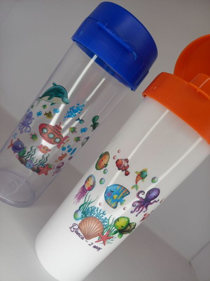 Garrafas de água eco baby 350ml - fundo do mar