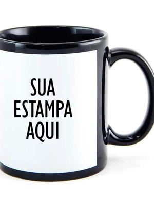 Caneca com tarja branca personalizada