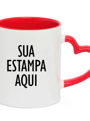 Caneca alça coração personalizada