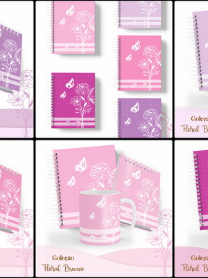 Arquivo digital # agenda datada floral branco 2025