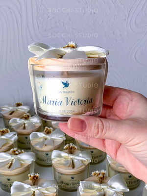 Vela romântica de lembrancinha personalizável chique