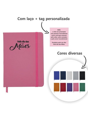 Mini caderneta sintética brilhante personalizada dia das mãe