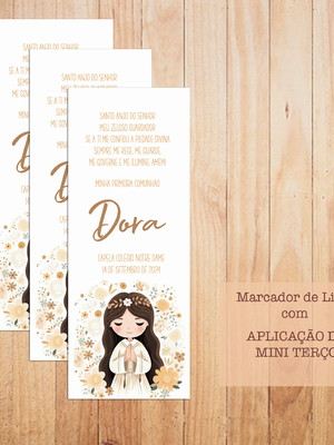 Marcador livro comunhão com mini terço