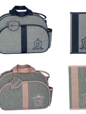 Bolsa maternidade com porta caderneta personalizado
