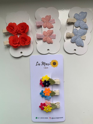 Kit com 4 pares de hair clips no bico de pato