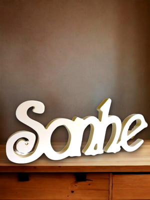 Palavra decorativa sonhe em mdf 40x15 enfeite de decoração