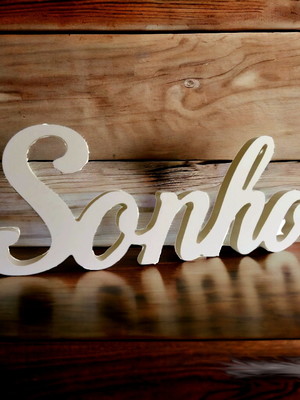 Palavra decorativa sonho em mdf 40x15 enfeite de decoração
