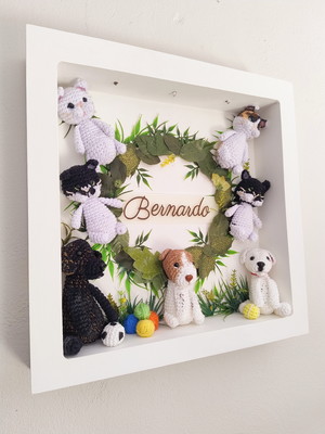 Quadro maternidade pet personalizado com led